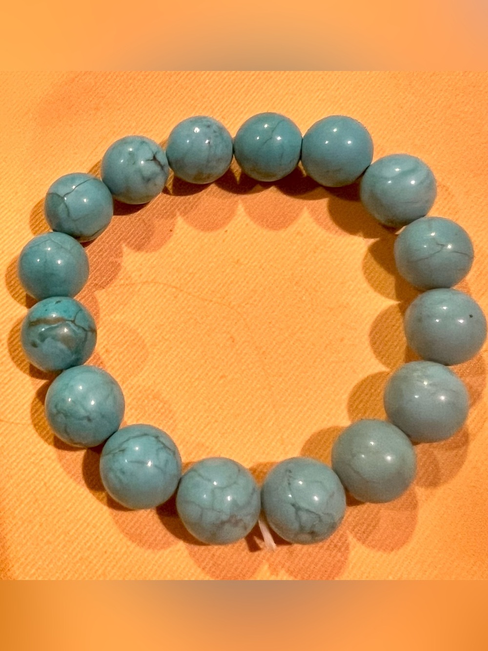 Faux Turquoise Beaded Stretch Bracelet